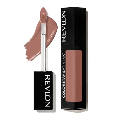 Image de Revlon ColorStay Satin Ink Rouge à lèvres liquide de couleurs riches longue tenue formulé avec l&#039;huile graines cassis, 001 Your Go To.
