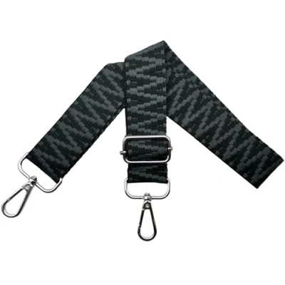 Image de Sangle Sac Bandouliere pour Réglable a Main avec Mousqueton Argent 3.8cm Bretelles Larges, de Remplacement Femmes, Crossbody, Noir Classique, S33