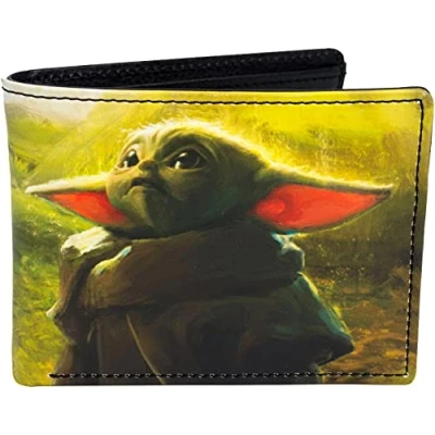Image de Concept One Star Wars portefeuille fin à deux volets avec étui décoratif en étain, vert, taille unique, Grogu Wallet, étain