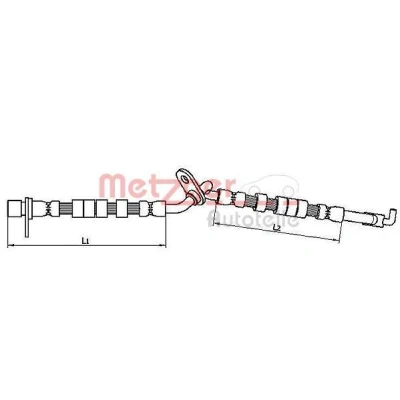 Image de METZGER 4110708 Flexible De Frein 258, 254 MAZDA: 6 Berline, 5 portes, Break