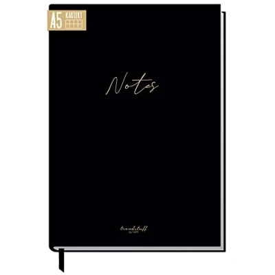 Image de Trendstuff by Häfft carnet à carreaux, format A5, 124 pages, 62 feuilles, idéal comme journal intime, d&#039;idées, d&#039;écriture, respectueux du climat et durable