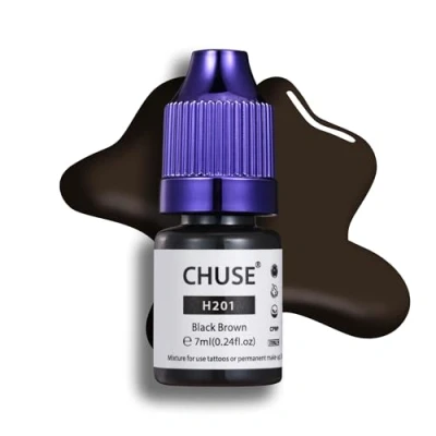 Image de CHUSE Pigments liquides hybrides pour sourcils PMU 0,24 oz/7 ml (H201 Brun noir)