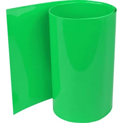 Image de ISOLATECH Gaine thermorétractable en PVC au mètre, vert, sans colle Dimension plate 60mm (Ø38,2mm) 10 mètres Kit de rétraction 2:1 isoler les batteries 18650 inscription (Ø38,2mm mètres)