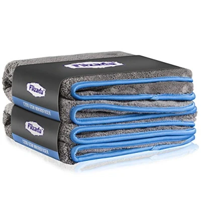 Image de Filzada® 2X Chiffons de Nettoyage en Microfibres pour Voitures 1200 GSM Polissage l&#039;entretien Professionnel des 42x48cm