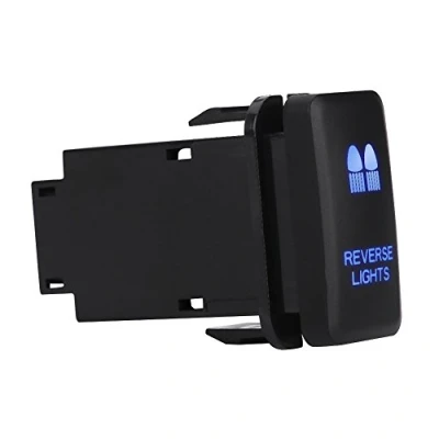 Image de Keenso Interrupteur à bascule de Voiture, 12V Commutateur LED Bleu Contacteur Commande ON/OFF 38.75 x 20.8mm avec Câble 200MM pour voiture (REVERSE LIGHTS)