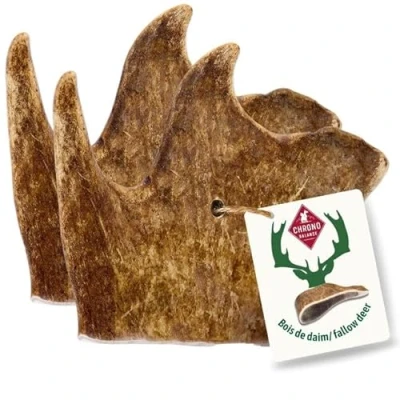 Image de ChronoBalance M Daim Bois de Cerf pour Chiens, Lot 2, 100% Naturel, Os Cerf, Jouet Soin Dentaire, Riche en Minéraux et Nutriments, Longue Durée