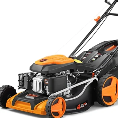 Image de Fuxtec Tondeuse Thermique autotractée à Vitesse réglable FX RM5196PRO, Largeur de Coupe 51 cm et Moteur autopropulsé 196cm3 GT Variable, Bac ramassage 60L