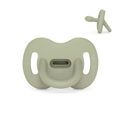 Image de Suavinex, Sucette Tout Silicone, pour Nouveau nés, Bébé 0/6 Mois, avec Tétine Symétrique SX Pro, Réversible, Douce et Souple, Idéal Dormir, Vert