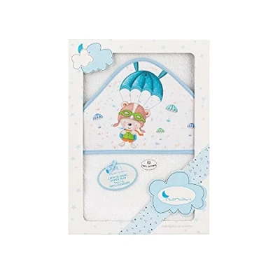 Image de Interbaby 01228 11 Cape de Bain Con Capuche Paracaidista Blanc/Bleu