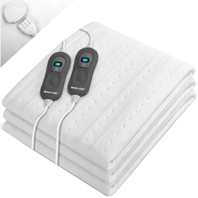 Image de ECODE® Chauffe Matelas, sous Couverture électrique, 3 Niveaux de température,2 Télécommandes, Arrêt Automatique 90 Min, Protection Contre la Surchauffe, chauffante, Lavable, 140x160 cms