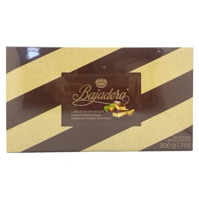 Image de Chocolats Premium Bajadera Diamond avec le Meilleur Nougat Viennese aux Noix et Amandes Certifiés Casher, Halal Végétaliens Formats Multiples (200 G, 1 PCS)