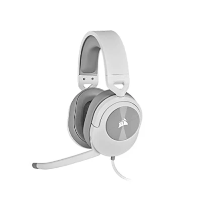 Image de CORSAIR HS55 Surround Casque de Jeu Filaire Multiplateforme Léger Son Dolby 7.1 Compatible iCUE PC, Mac, PS5, PS4, Xbox, Nintendo Switch, Mobile Blanc