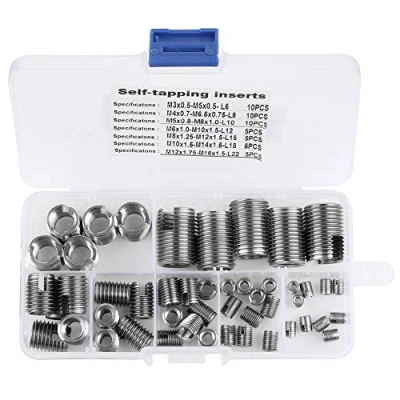 Image de vis autotaraudeuses Filetage intérieur en acier inoxydable 50Pcs auto taraudeur Inserts filetée interieur Renforcer l&#039;outil de réparation
