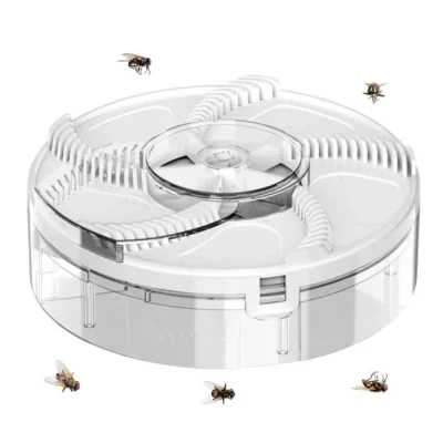 Image de Piège à Mouche Électrique Rotatif Anti insecte Amovible Silencieux Rechargeable USB Blanc
