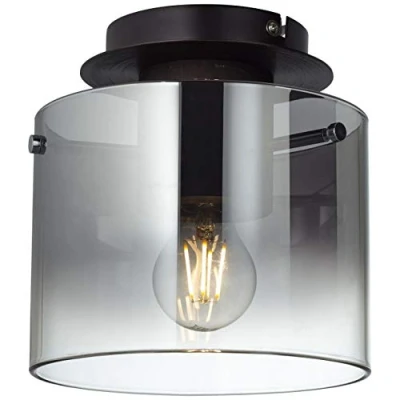 Image de Brilliant lampe Beth plafonnier 20cm café / verre fumé 1x A60, E27, 60W, lampes normales gf non spécifiées. Convient aux LED Dimmable lors de l&#039;utilisation appropriées