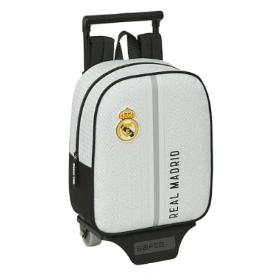 Image de Safta Real Madrid 1ère équipe 24/25 Sac à dos de crèche avec chariot, idéal pour les enfants différents âges, confortable et polyvalent, qualité résistance, 22 x 10 27 cm, couleur