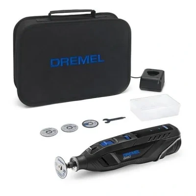 Image de Dremel 8260 Outil rotatif sans fil, batterie Lithium Ion 12V 3Ah multifonction avec 5 accessoires, moteur charbon, régulation électronique, vitesse variable 5.000 30.000 tr/min