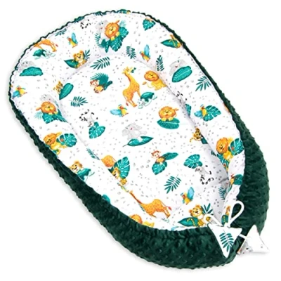 Image de Pimko Nid bébé, double face, en tissu Minky, cocon douillet pour nourrissons et nouveau nés, la maison, 55 x 90 cm