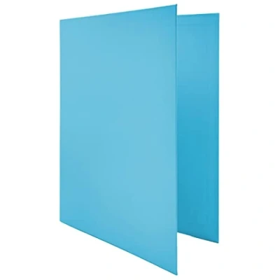Image de Raylu Paper® classeur 4 anneaux en D de 25 mm, A4 avec rangement pour documents, format 33,5 cm haut x 26 large et dos d&#039;épaisseur (Bleu clair)
