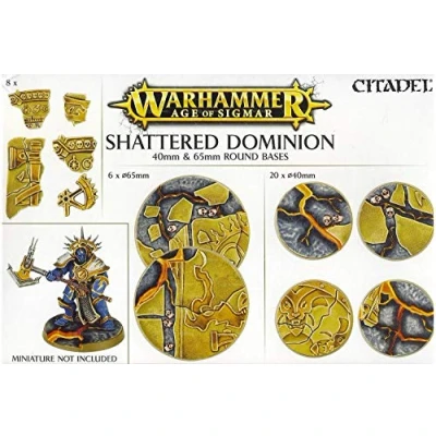 Image de Games Workshop Warhammer Figurine d&#039;action « Age of Sigmar » Shattered Dominion Round Bases, 99120299034, Noir, 40/65 mm
