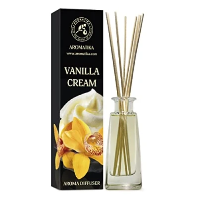 Image de Diffuseur Arômes de Crème Vanille 100ml à Roseaux Parfum d&#039;Ambiance Cadeau Noël