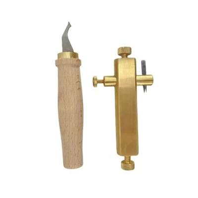 Image de Yinfente 1 ensemble d&#039;outils de purfling en laiton incrustés rainures incrustées couteau luthier pour la fabrication violon, alto