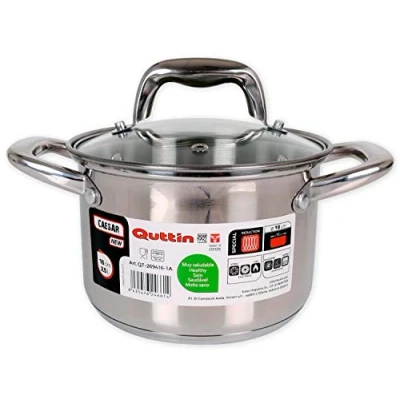 Image de Quttin Casserole en acier à induction 16 cm avec couvercle