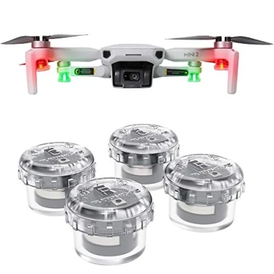 Image de Motutech 4 pcs Lampes Vol de Nuit pour DJI Mini Pro 3 Mavic Cine Air 2S FPV 2 Clignotants Colorés Feux d&#039;avertissement Veilleuse Lampe Lumiere