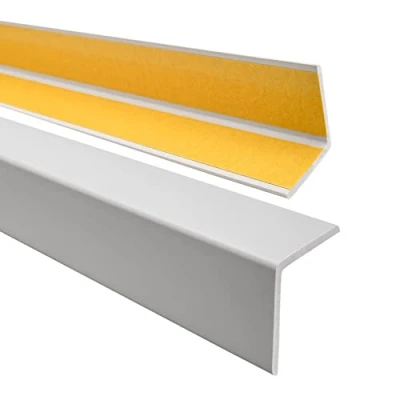 Image de Quest Cornière PVC 40x40mm Baguette d’Angle de Protection, profilé autoadhésif Protection et rebords, Souple Autocollant Gris Clair, 200cm