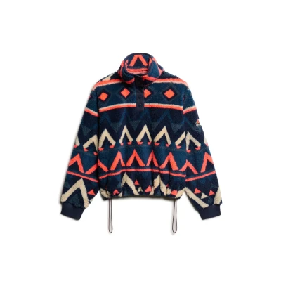 Image de Superdry SOFT Printed Sweat polaire, Femme, Taille: 38, Navy terry print