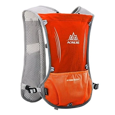 Image de AONIJIE 5L Sac à Dos d&#039;Hydratation de Sport vélo pour Cyclisme/ Excursion/ Course avec Porte Bouteille d&#039;eau 1,5 L (Orange)