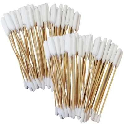 Image de Pirbright Pet Company Coton Tige Extra Large de 15 cm pour Chien Compagnie, nettoyant Oreilles, Longs Cotons tiges en Bambou Nettoyer Les Oreilles des Animaux (Paquet 100 écouteurs à