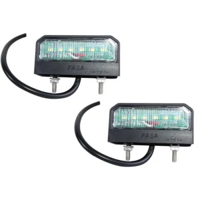 Image de Aelmiyw 2Pcs LED Eclairage plaque Immatriculation,12V 24V éclairage immatriculation auto,led immatriculation,éclairage pour Camion (noir2)