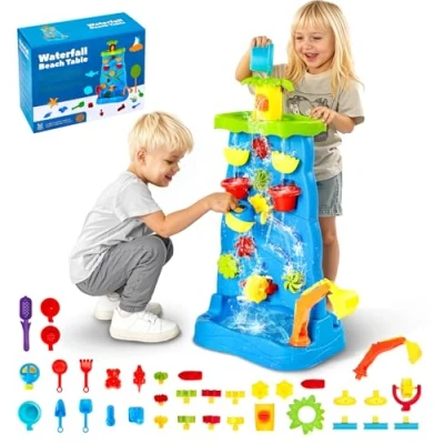 Image de VEVOR Table à Eau Jeux Sable Enfant Cascade Double Face avec 37 Accessoires