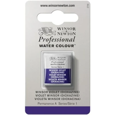 Image de Winsor &amp; Newton Aquarelle Professionnel Peinture Aquarelle, Haute Luminosité, Résistante à la Lumière, Qualité Archive, Demi Godet, Couleur Violet (Dioxazine)