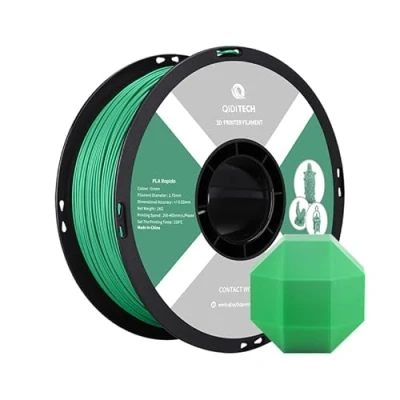 Image de QIDI TECH Filament PLA Rapido 1.75mm, Imprimante 3D PLA, Adapté à l&#039;impression Grande Vitesse, Convient la Plupart des Imprimantes FDM, Bobine de 1 KG (2.2lbs), Vert