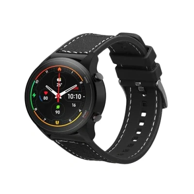 Image de kwmobile Bracelet Compatible avec Xiaomi Mi Watch Color Sport / S1 Active de Rechange pour Fitness Tracker en Silicone et Nylon Noir