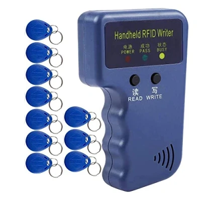 Image de Asyduey Lecteur RFID portable 125 kHz duplicateur copieur carte d&#039;identité programmeur avec 10 cartes réinscriptibles