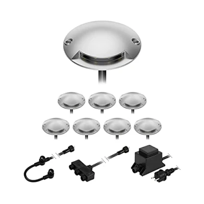 Image de ledscom.de Lampe LED de sol en saillie Bunda, 1 flamme, pour l&#039;extérieur, carrossable, blanc chaud, lot 8