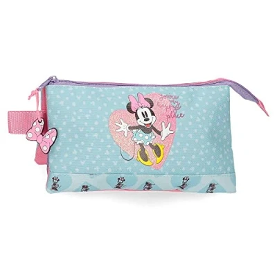 Image de Disney Minnie My happy place Triple Trousse à Crayons Bleu 22x12x5 cms Polyester