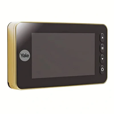 Image de Yale Visionneuse de Porte numérique 5800 Or Prend des Photos/vidéos Sonnette intégrée Affichage en Direct Détection Mouvement Laiton