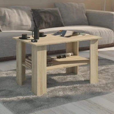 Image de Home Collective table basse, de salon, canapé Fonctionnelle avec étagère 80 x 60 55 cm (l p h) Sonoma