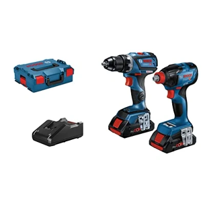Image de Bosch Professional 18V System boulonneuse sans fil GDX 210 C + perceuse visseuse GSR 60 (avec 2 batteries ProCORE18V 4.0Ah, chargeur rapide GAL 40, dans L BOXX 136)