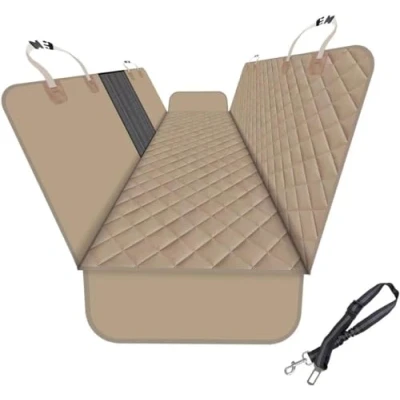 Image de GXT Housse de siège arrière pour Chien Voiture SUV et Camion avec fenêtres en Maille, matériau résistant aux Rayures à l&#039;eau, Version améliorée, Kaki foncé (avec Laisse Chien)
