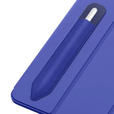 Image de MoKo Porte Crayon Autocollant pour Apple Pencil Pro, (USB C), 1ère/2ème Génération, Étui à Crayons Élastiques Pochette Adhésive Attachée l&#039;Étui Stylet, Marine Bleu