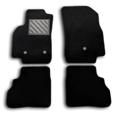 Image de Tapis de Sol pour Opel Karl à partir 2015 sur Mesure, antidérapant, Talonnette en Caoutchouc renforcé, Boutons Fixation, Noir