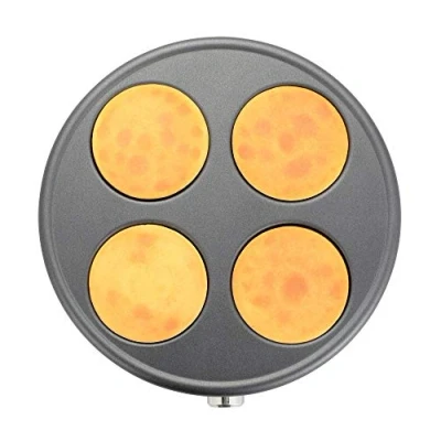 Image de senya Plaque en fonte d’aluminium pour quatre mini crêpes de 11cm Crepière électrique Crepe Time SYCK CV026 SP1, Inox, Noir