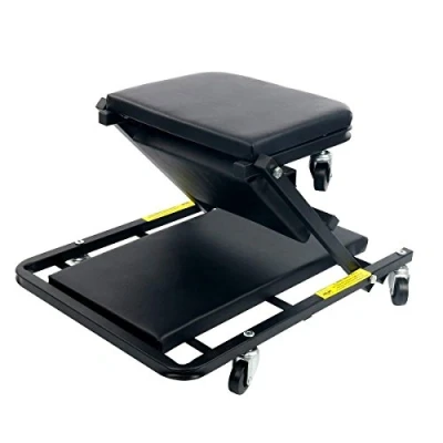 Image de FreeTec Chariot de Visite Mécanicien, Convertible en Tabouret, avec 6 Roues, Longueur 1m, Charge Maximale 150kg, Noir