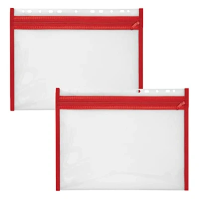 Image de VELOFLEX A435402 pochette porte documents avec fermeture éclair, 2 pièces, DIN A4, classé, rouge, VELOBAG XS, à éclair