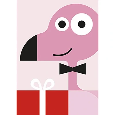 Image de Clairefontaine 97325C Un Sachet De 6 cartes Cadeaux (15,5x11cm) + Enveloppes Auto Adhésives (11,4x16,2 cm) Motif : Animaux Marrants, Ours, Flamant Rose Carte Voeux, Cadeau